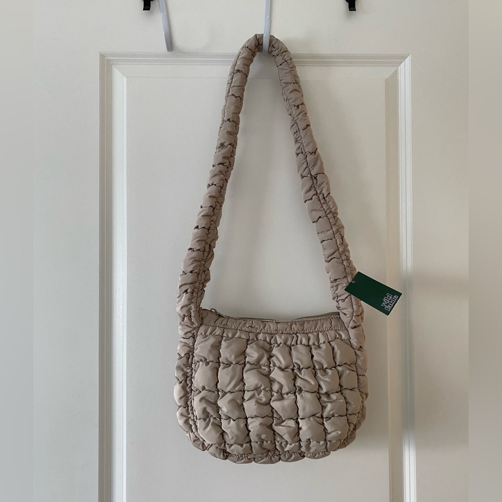Quilted Tan Shoulder Bag